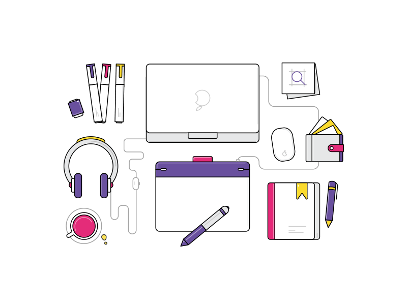 Illustration: ux designer workspace illustration housing website vector by afsalcmk by Afsal CMK