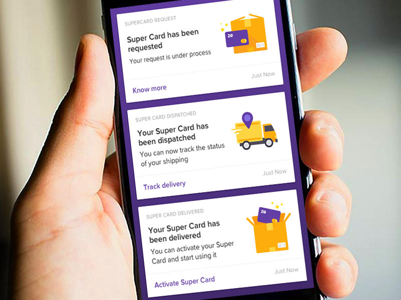UX and product design: Inbox cards for Supercard by Afsal CMK