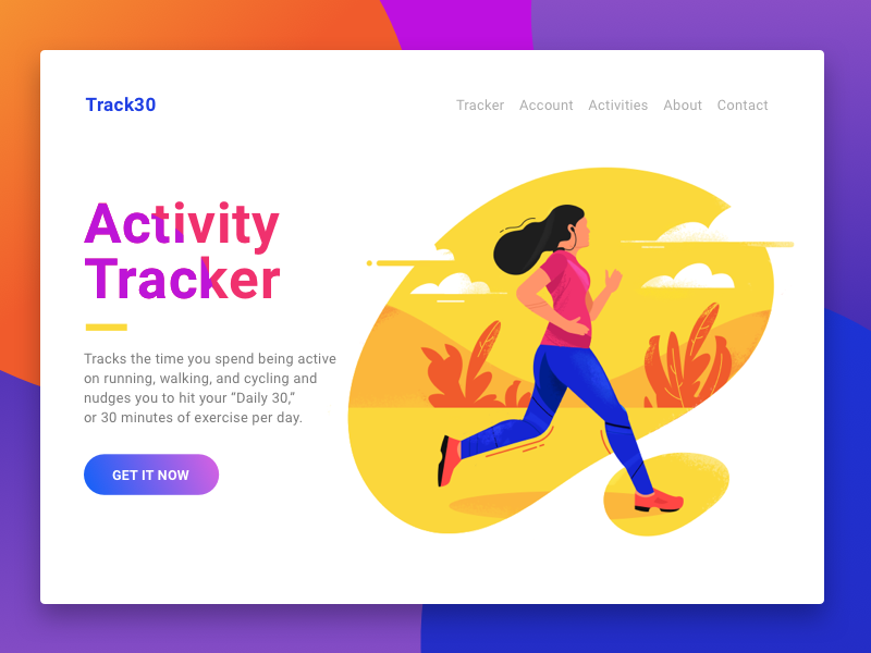 UX and product design: activity tracker ui ux app web design illustration by Afsal CMK