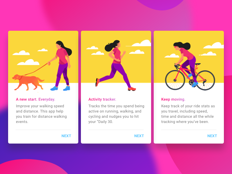 UX and product design: activity tracker mobile ios ui ux app web design illustration by Afsal CMK