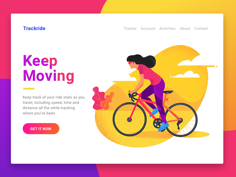 UX and product design: cycling ui ux design vector flat illustration for web app by Afsal CMK