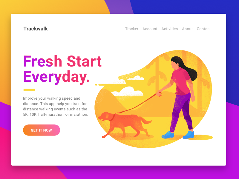 UX and product design: walking web app ui ux design vector flat illustration by Afsal CMK UX and product design: walking web app ui ux design vector flat illustration by Afsal CMK